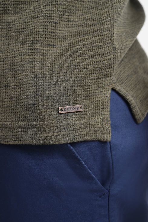 The Green Waffle Knit Polo